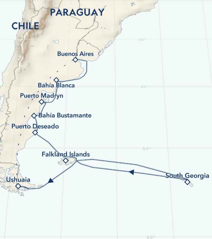 Wild Coasts of Argentina, South Georgia and the Falklands Route