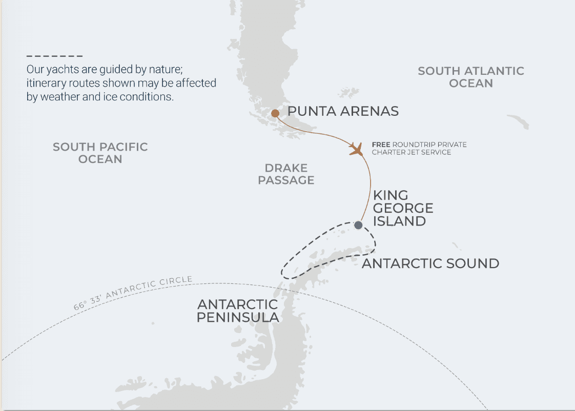 7-night king george island roundtrip Route