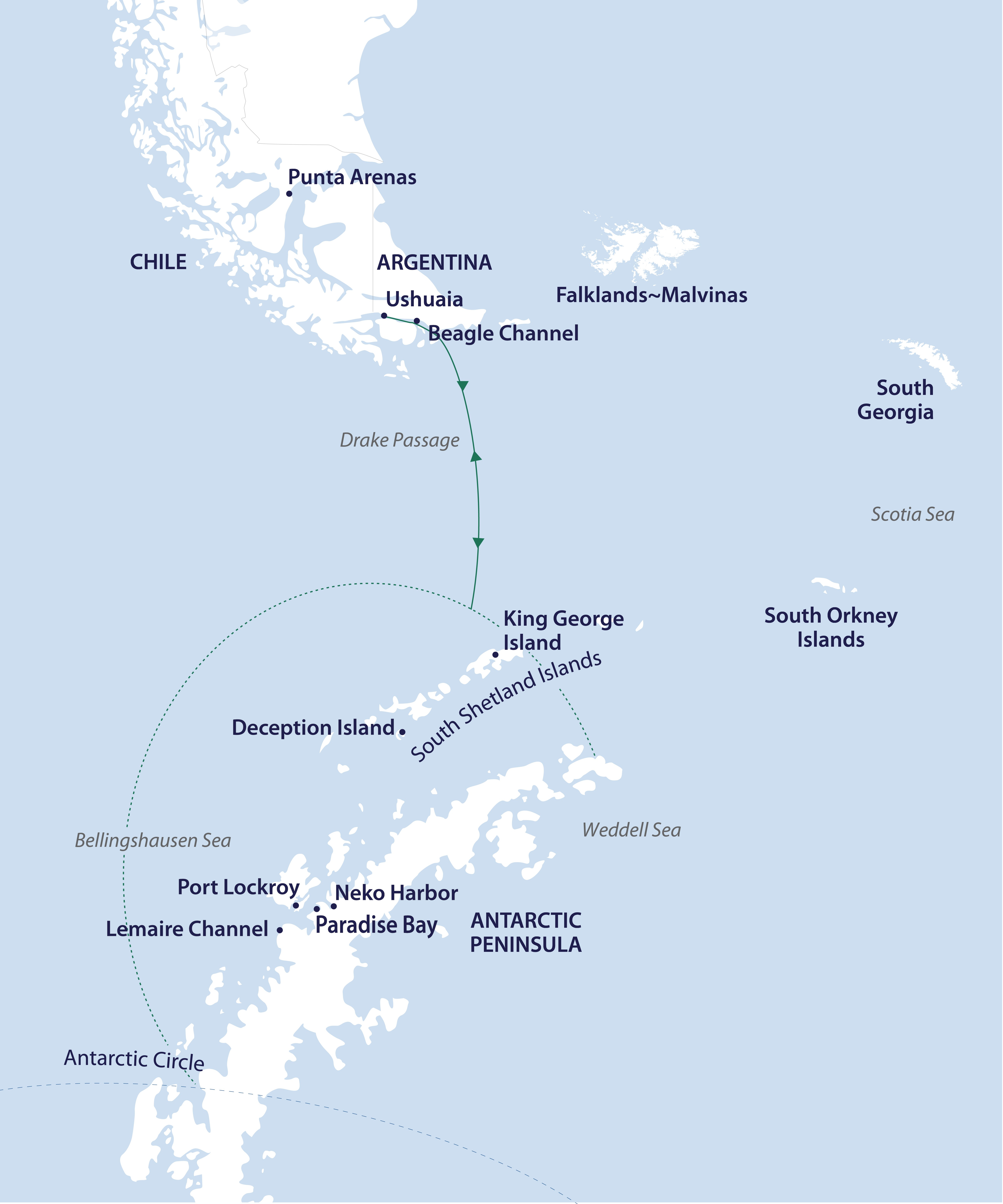 Across the Antarctic Circle Route