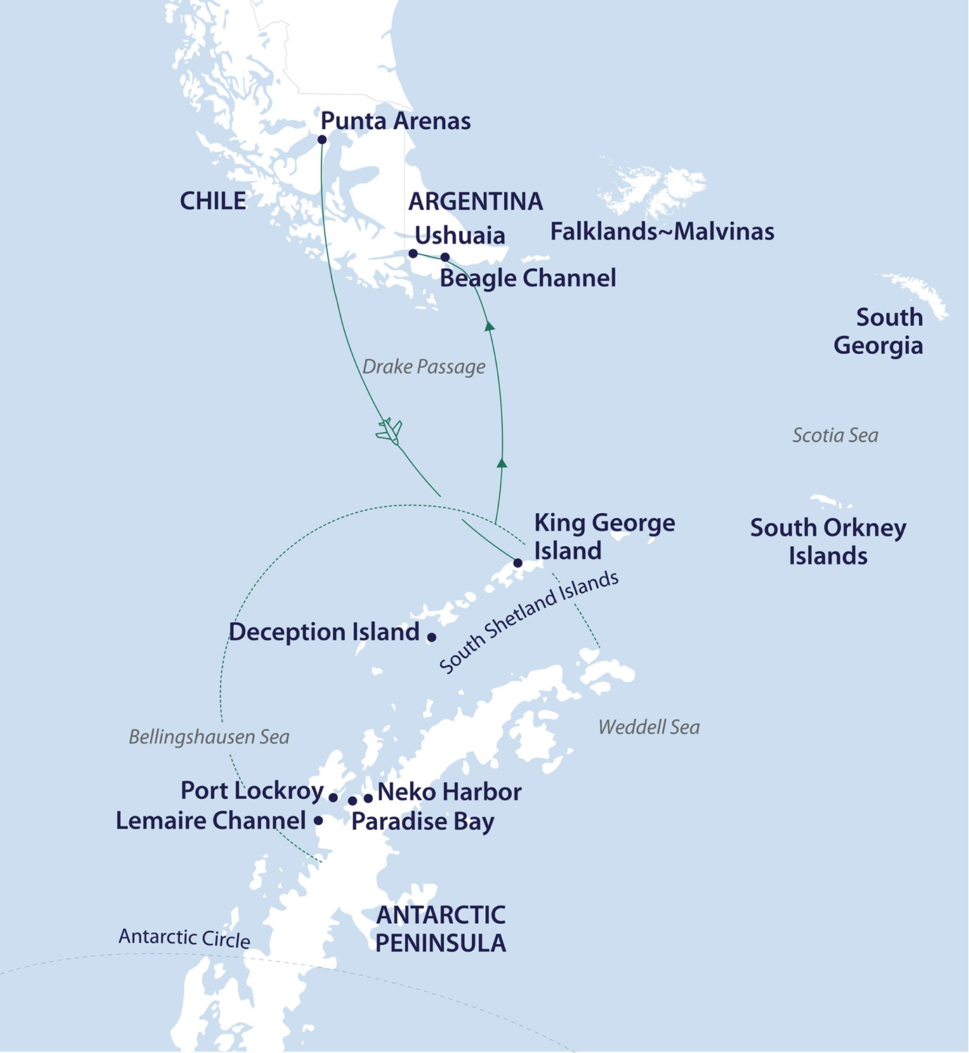 Antarctic Explorer Route