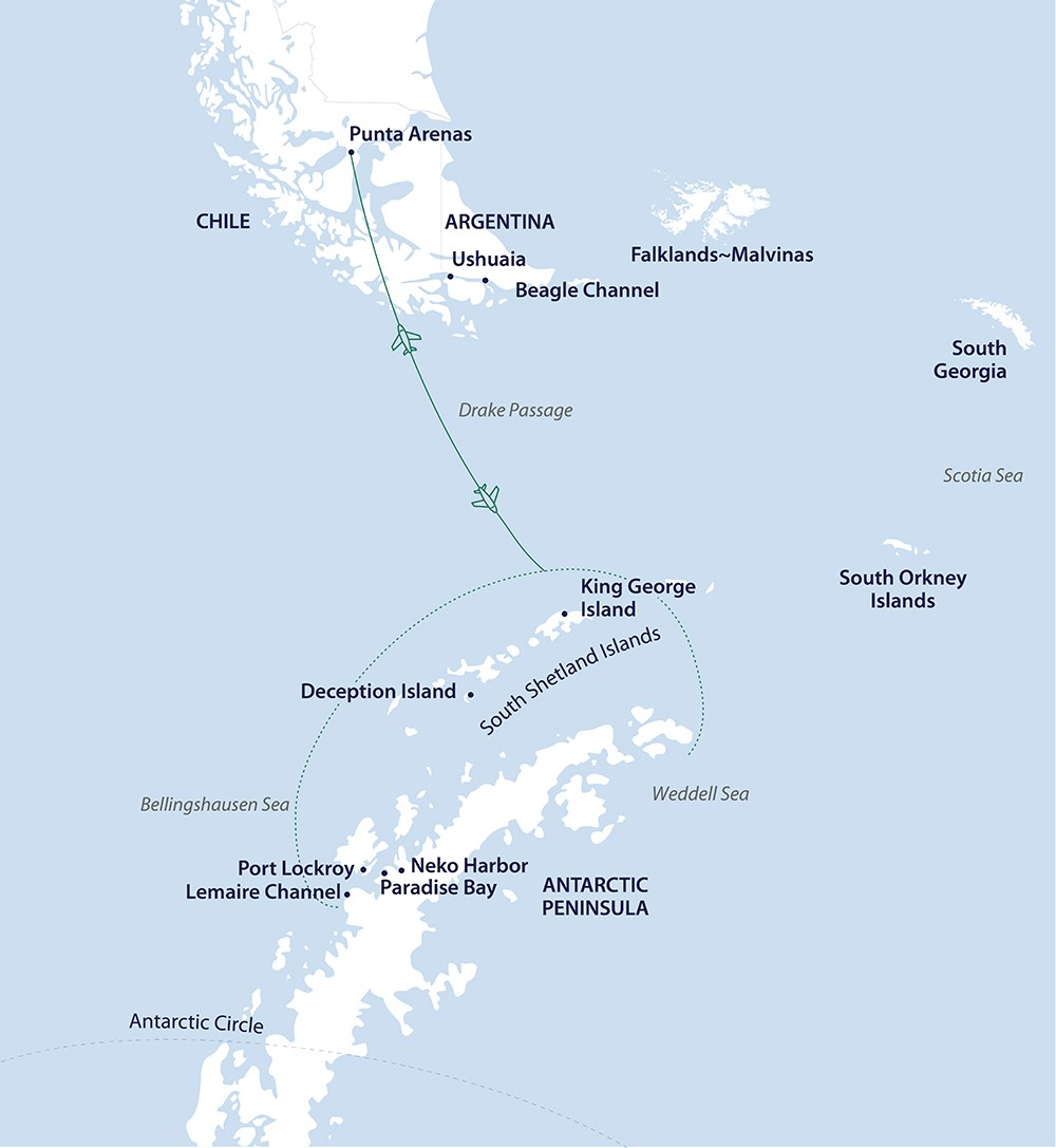 Antarctic Peninsula: Fly the Drake Route