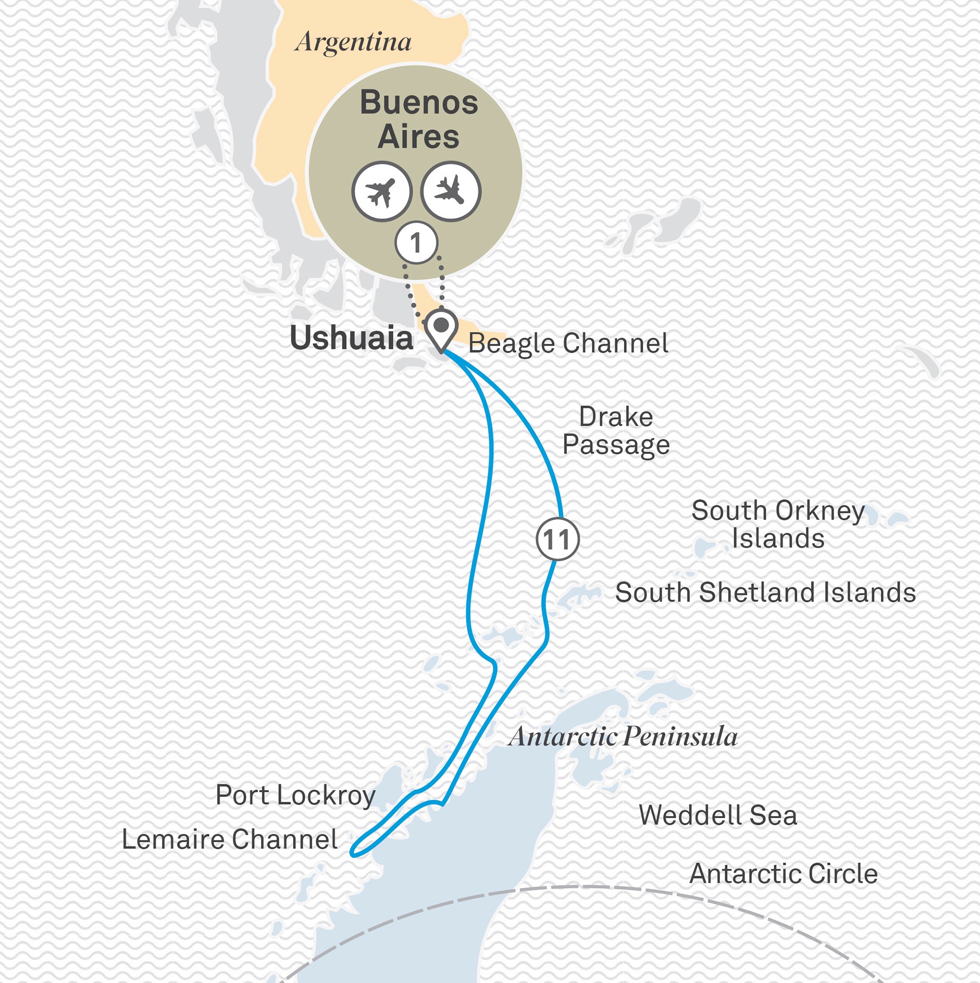 Antarctica in Depth Route