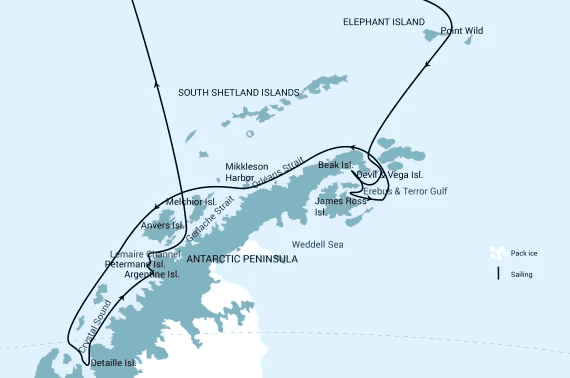 Antarctica Polar Circle Deep South Discovery Route