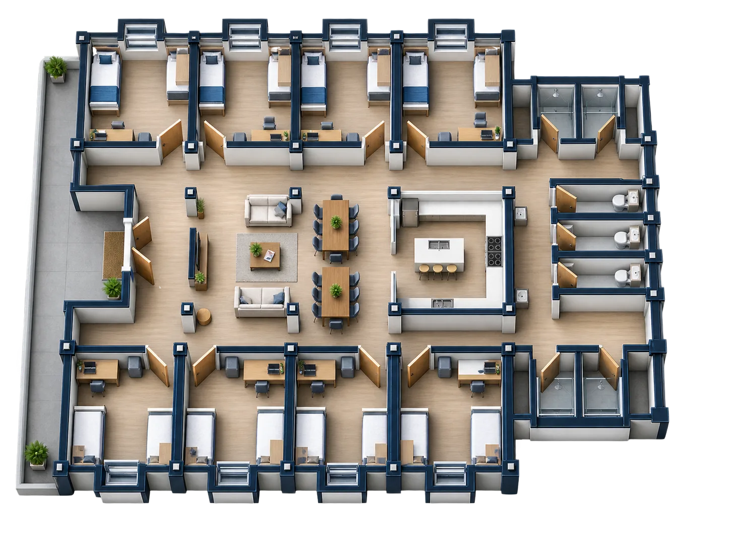 3D tlocrt hostela