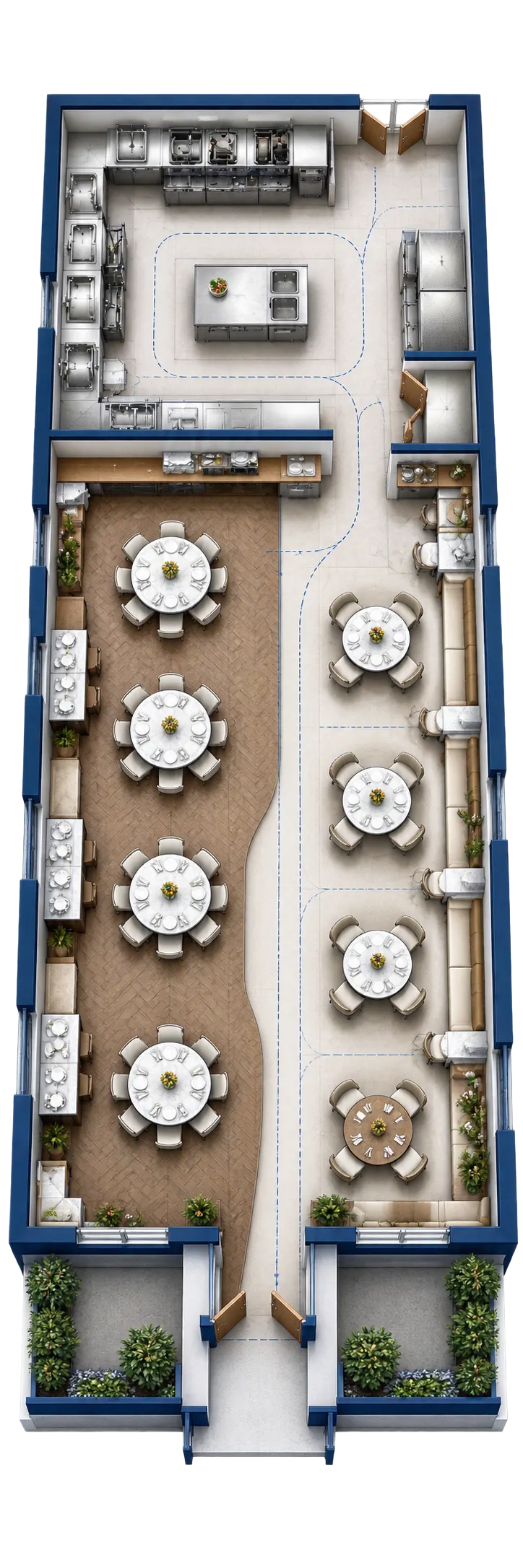 3D tlocrt restorana