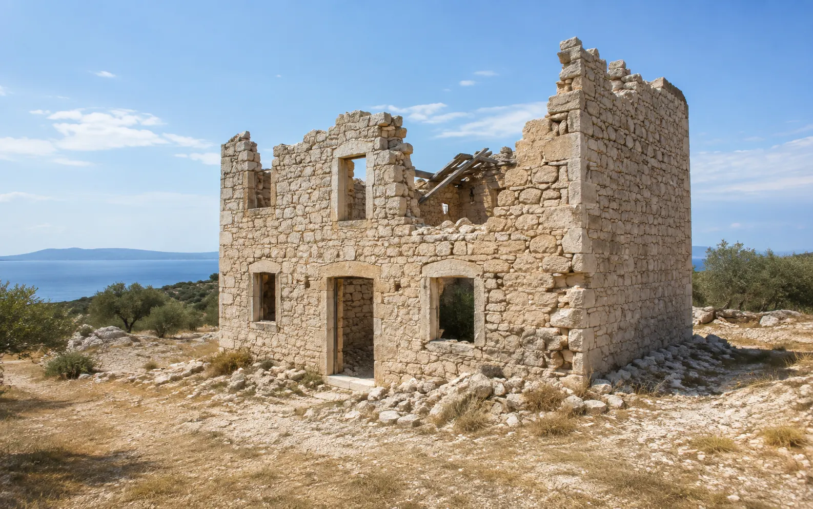 3D vizualizacija kamene kuće, varijanta 1