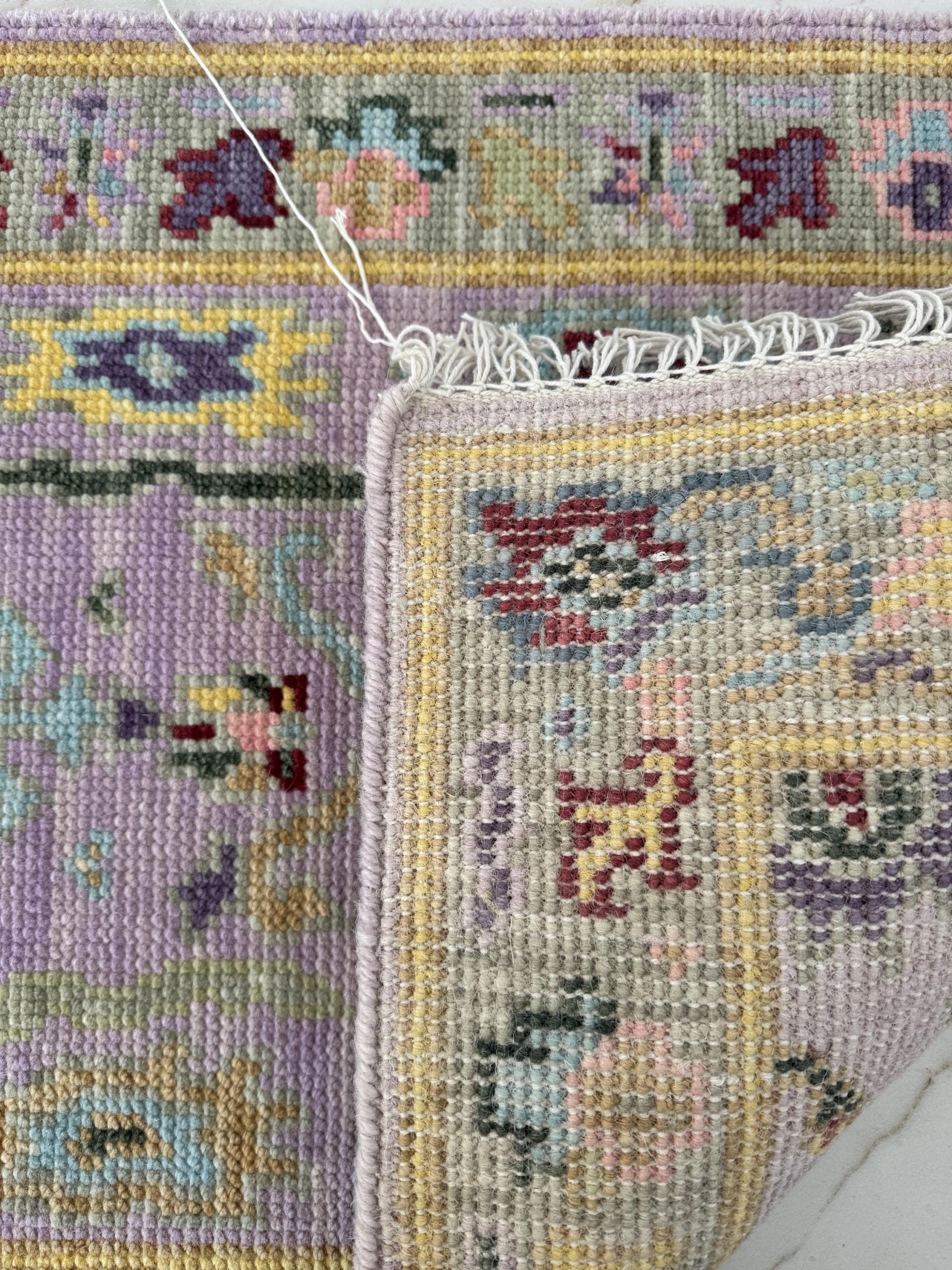 Lavender Oushak Tribal Field