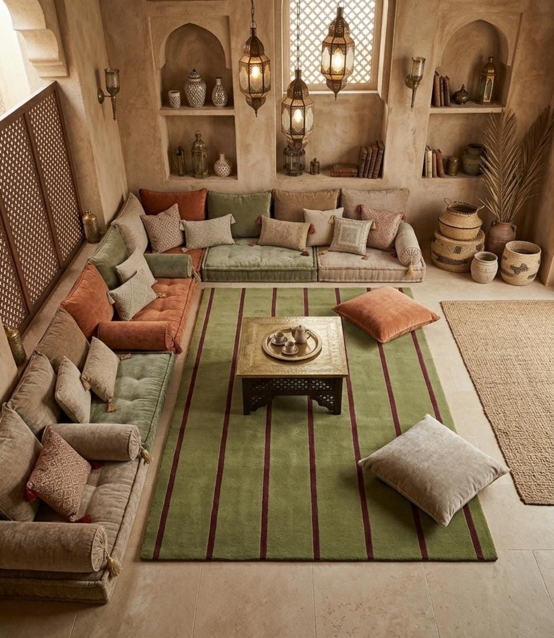Olive Burgundy Stripe Boho