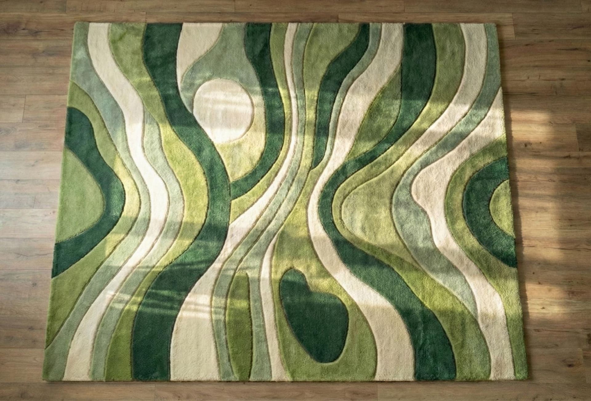 Forest Wave Abstract Green