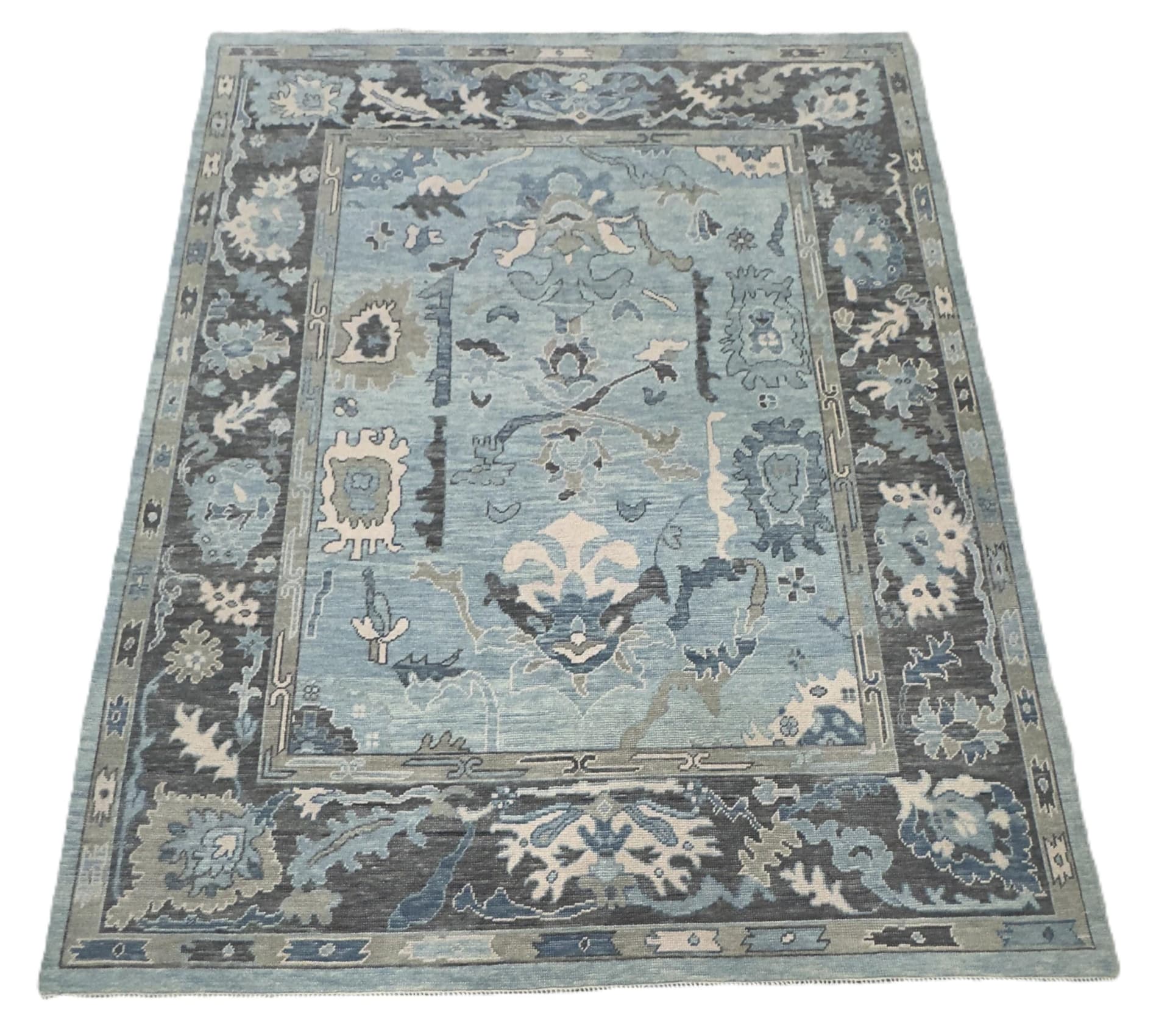 Slate Blue Oushak Vintage