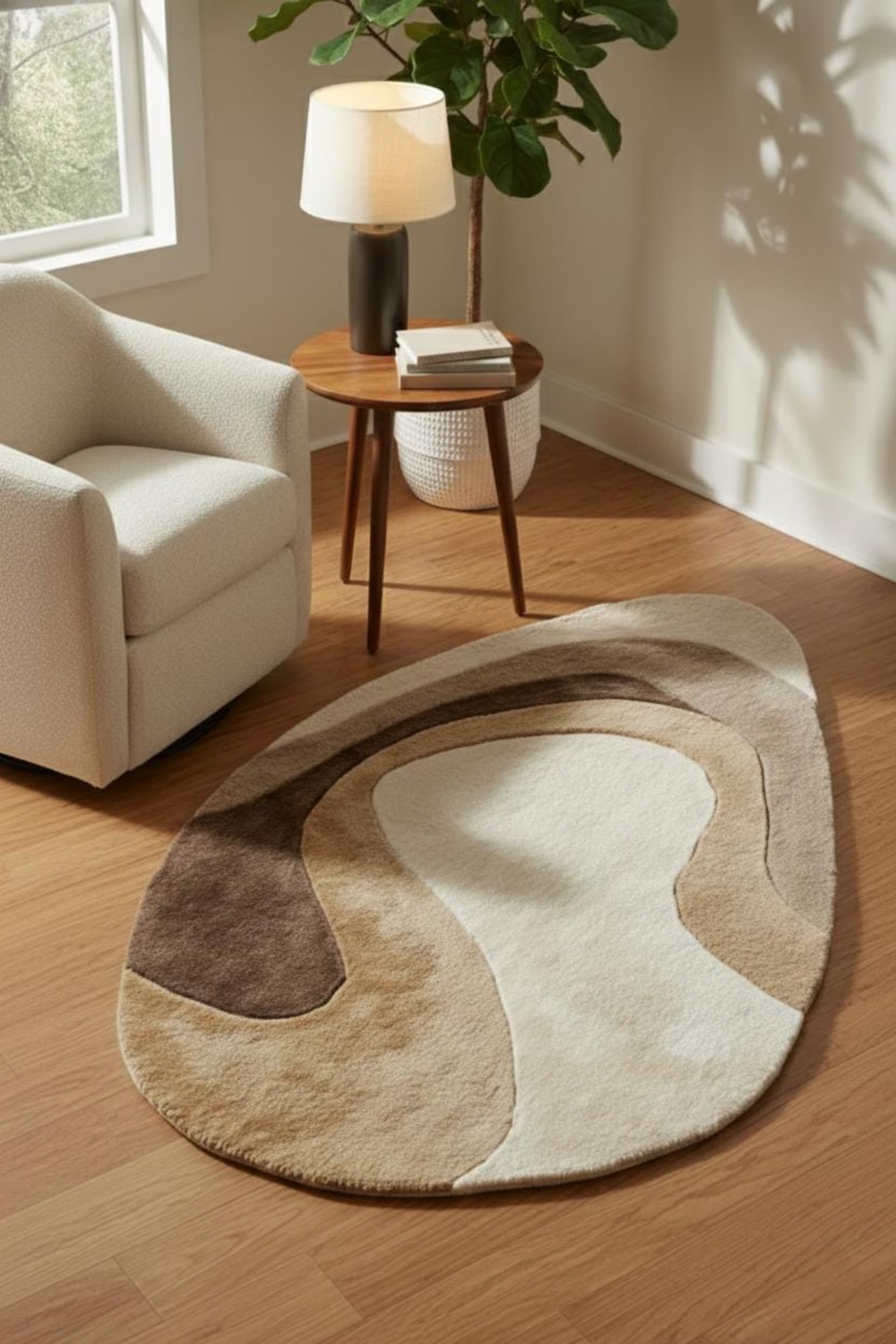 Ivory Earth Contours Round