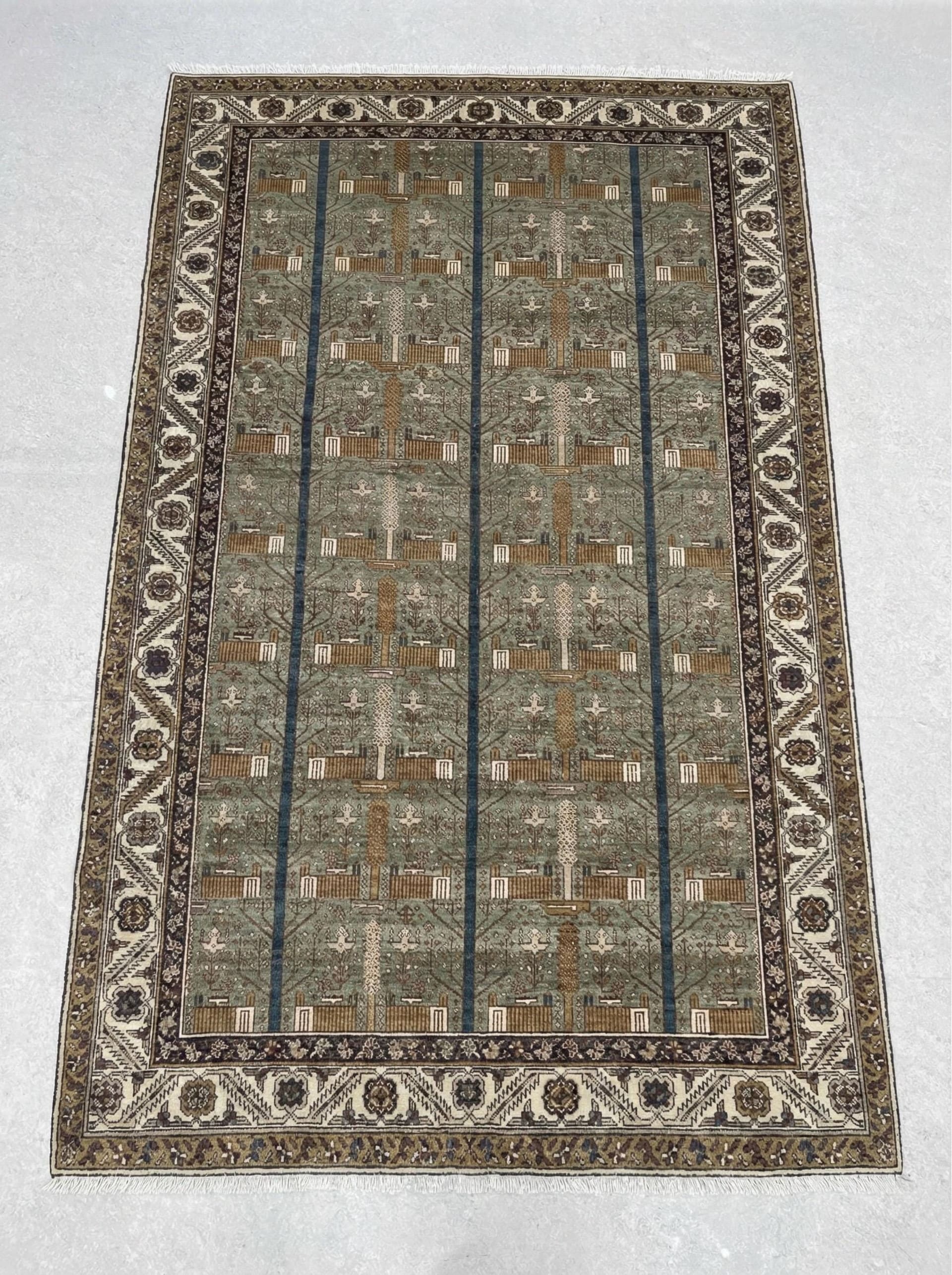 Green Striped Vintage Kashan