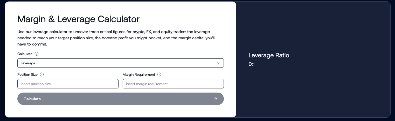 Margin and Leverage Calculator screenshot