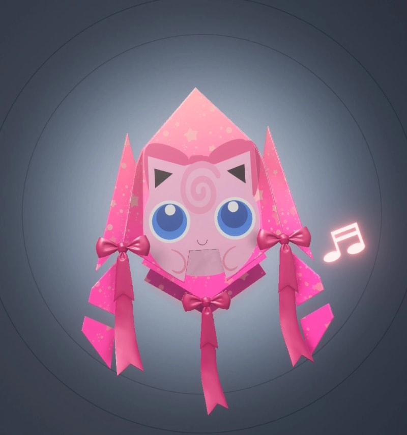 Jigglypuff Pink Bow Paper Star
