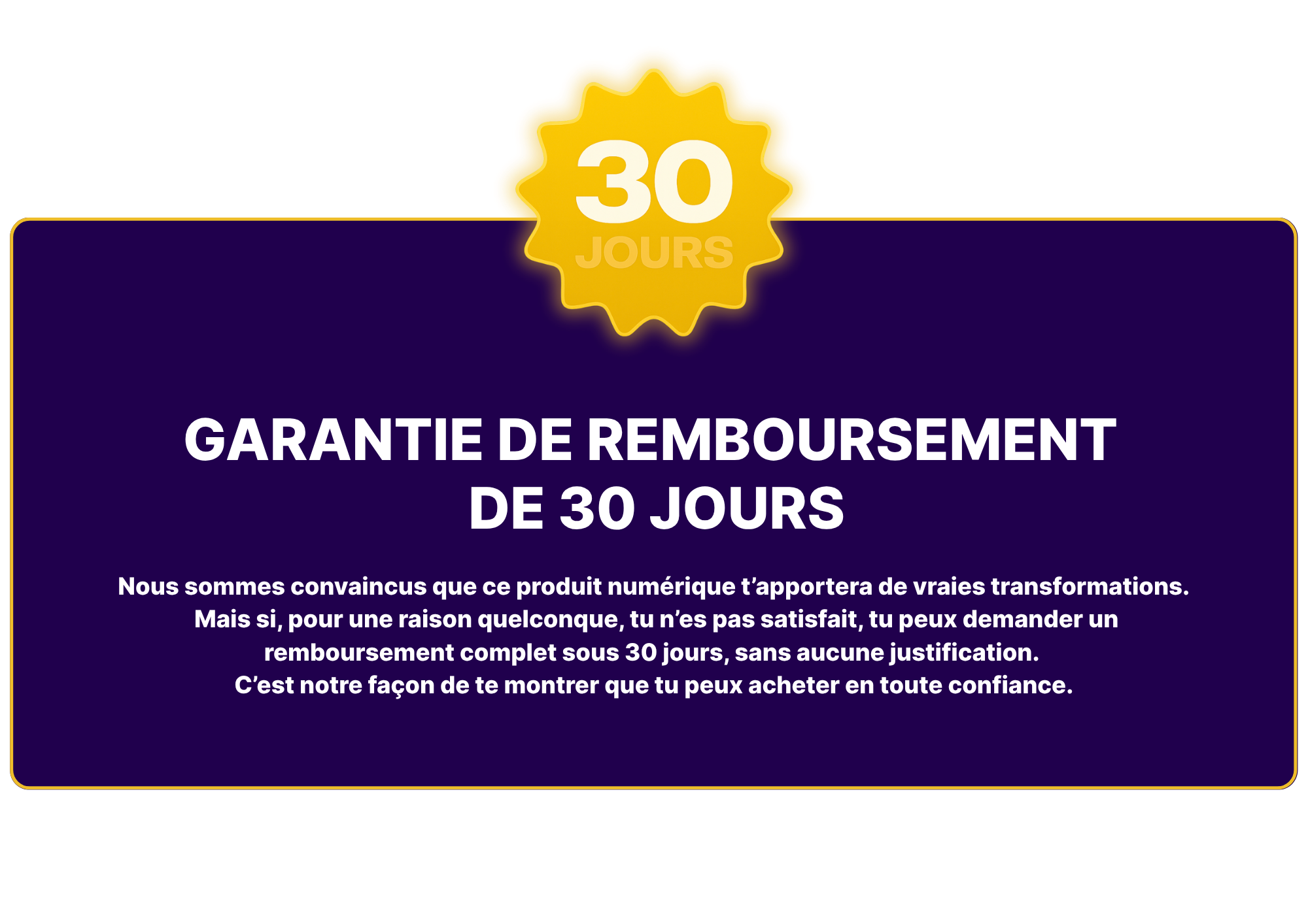 Garantie 30 jours