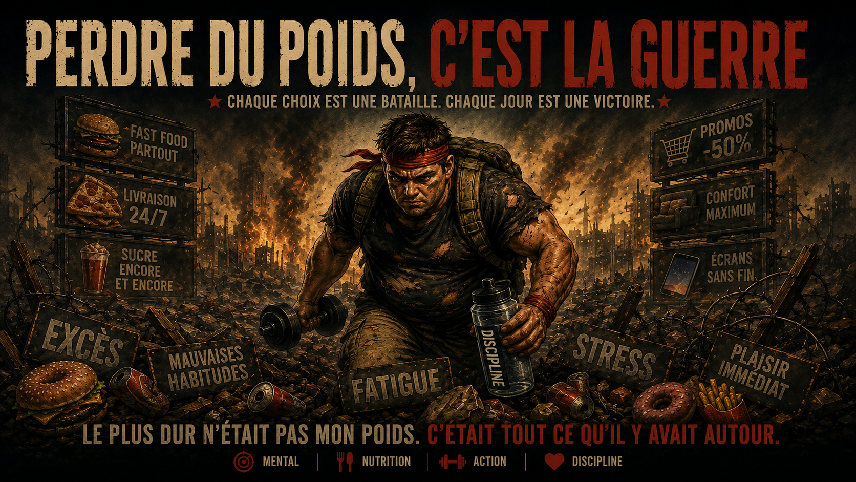 Couverture ebook Perdre du poids, c’est la guerre