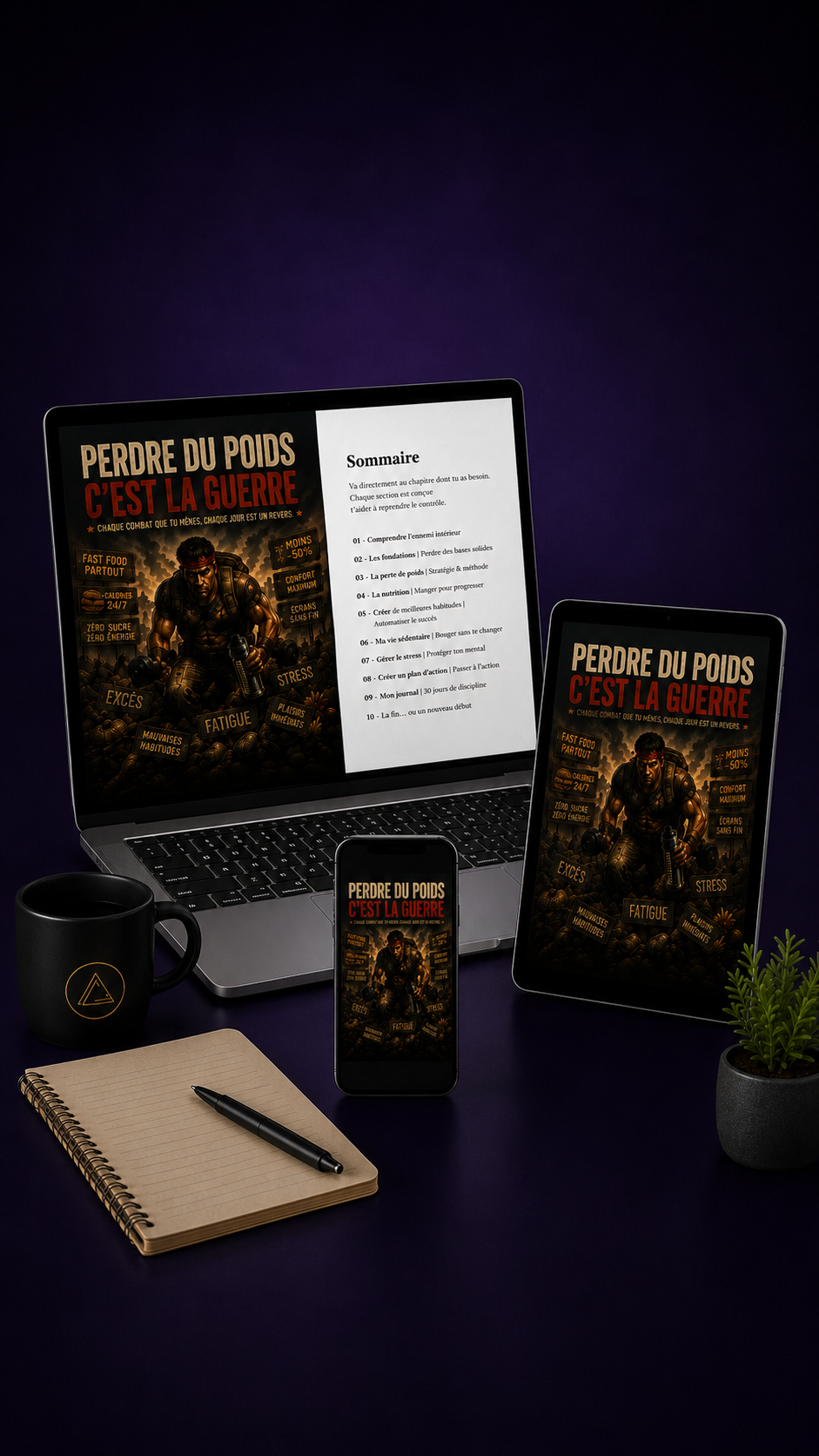 Illustration des trois étapes pour utiliser l’e-book