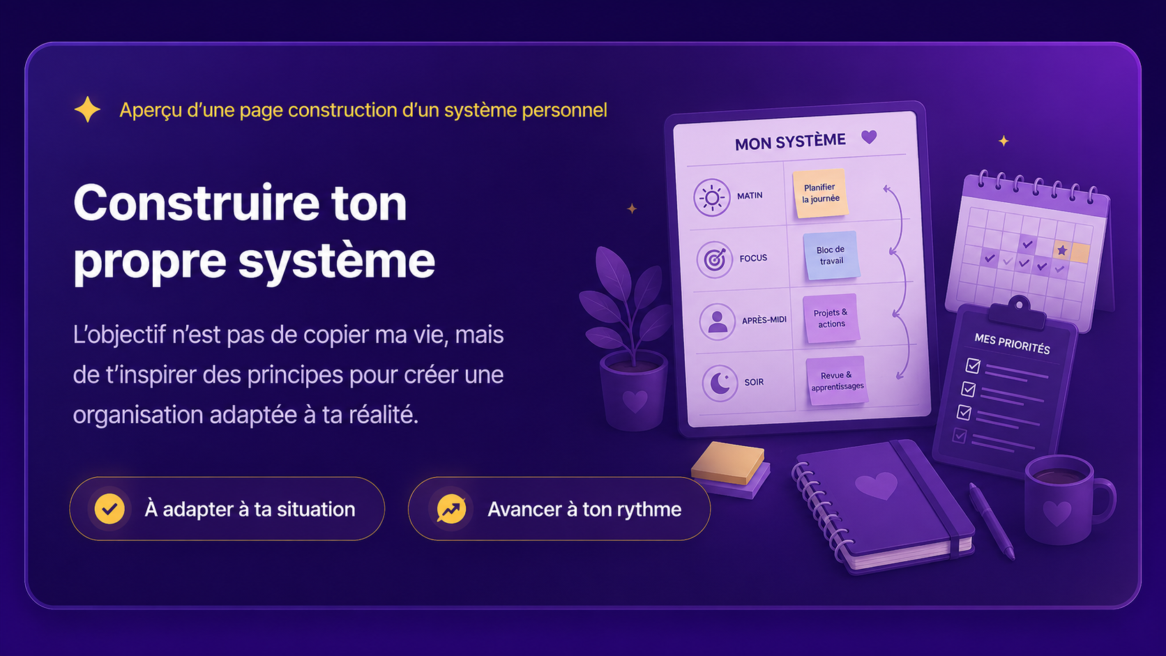 Aperçu d’une page construction d’un système personnel