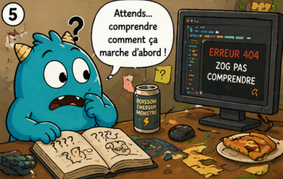Aperçu d’une planche drôle de la BD Zog Dev