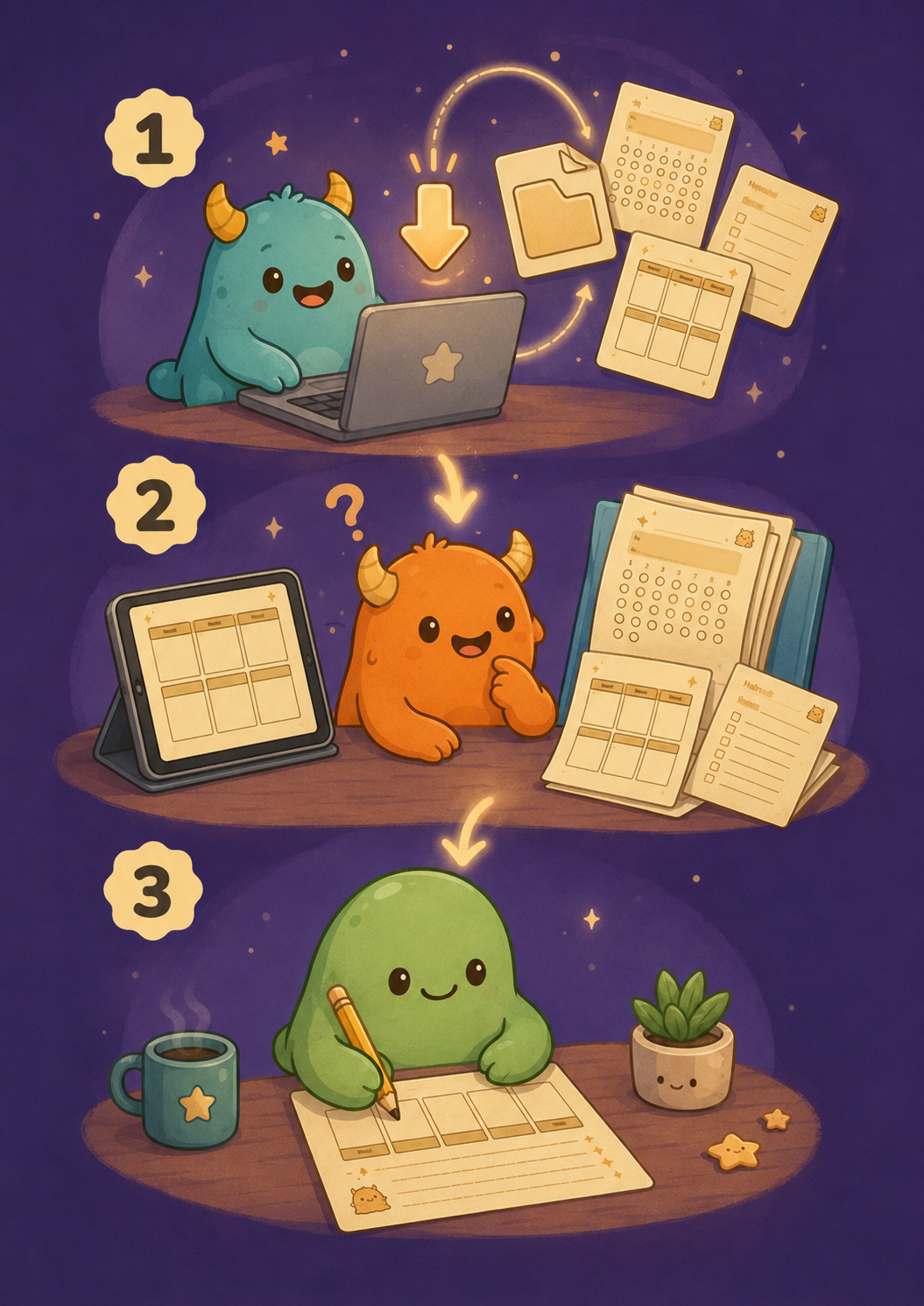 Organisation du Pack Magi’Monstre en trois étapes simples
