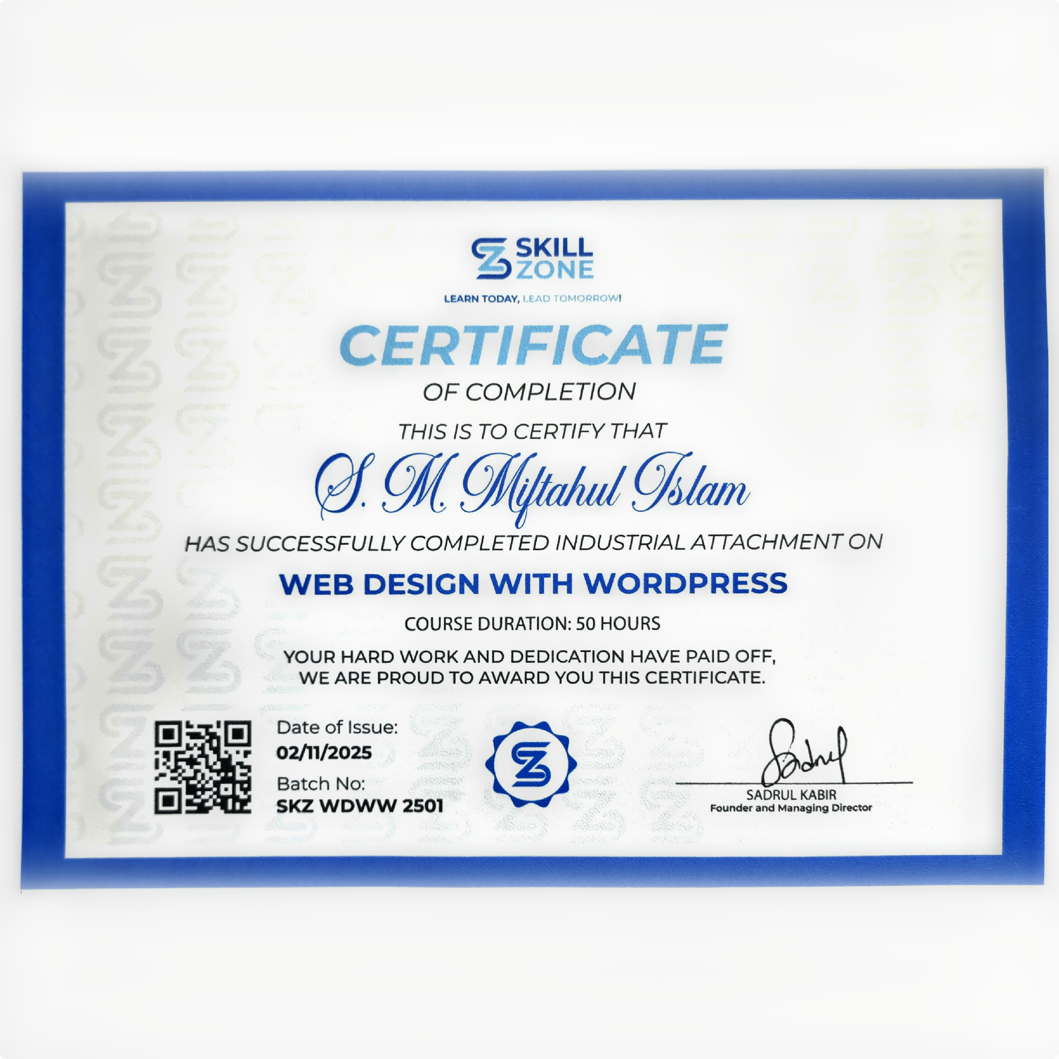 WordPress Web Development Certificate
