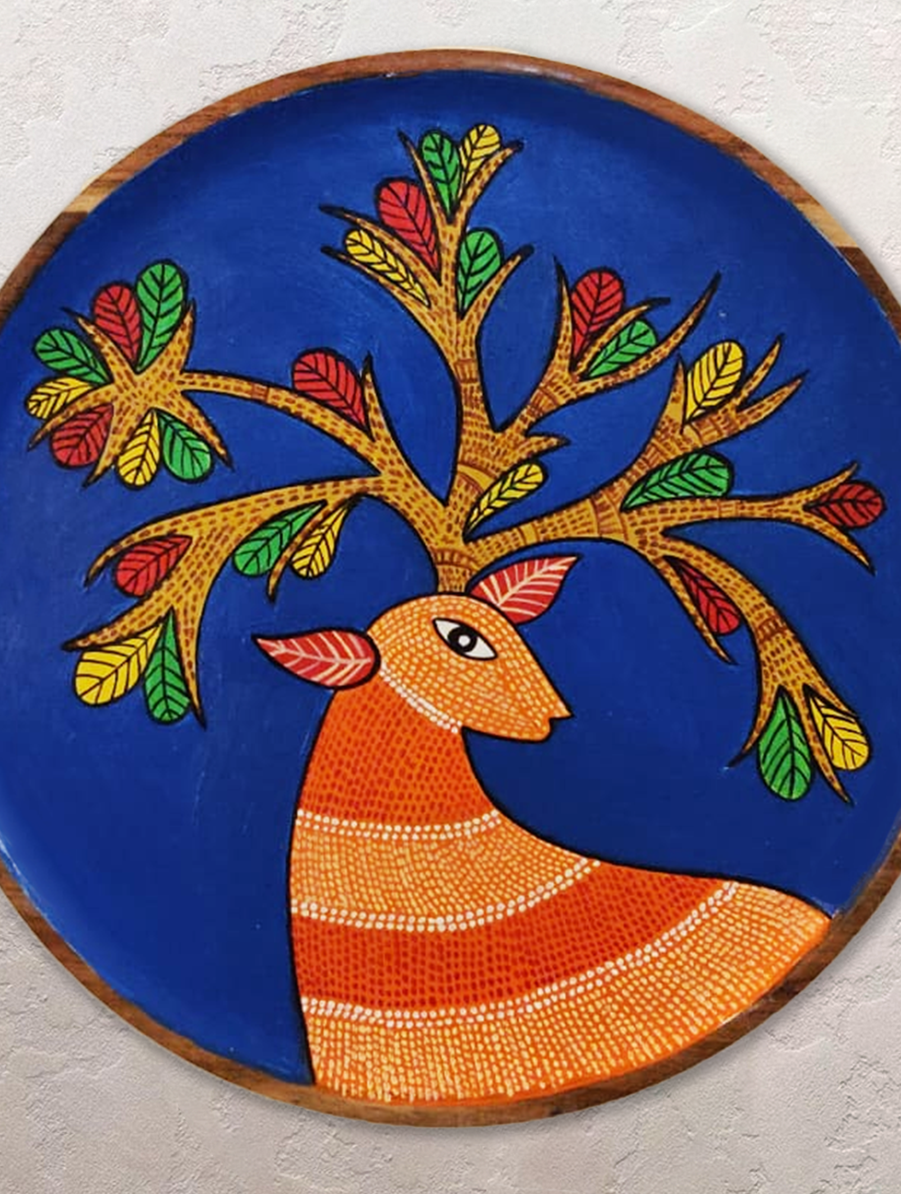 Deer with Tree Wall plate view 2