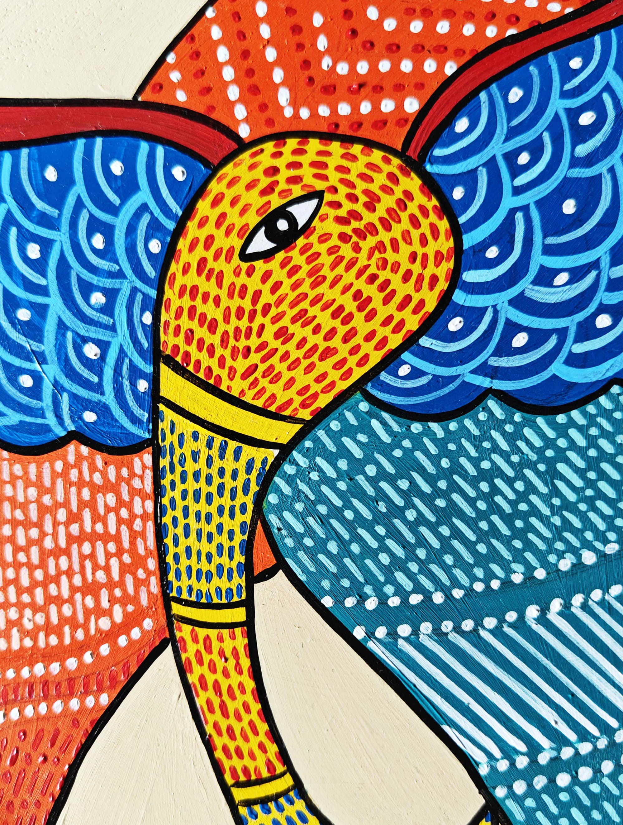 Blue Elephant Wall plate view 2