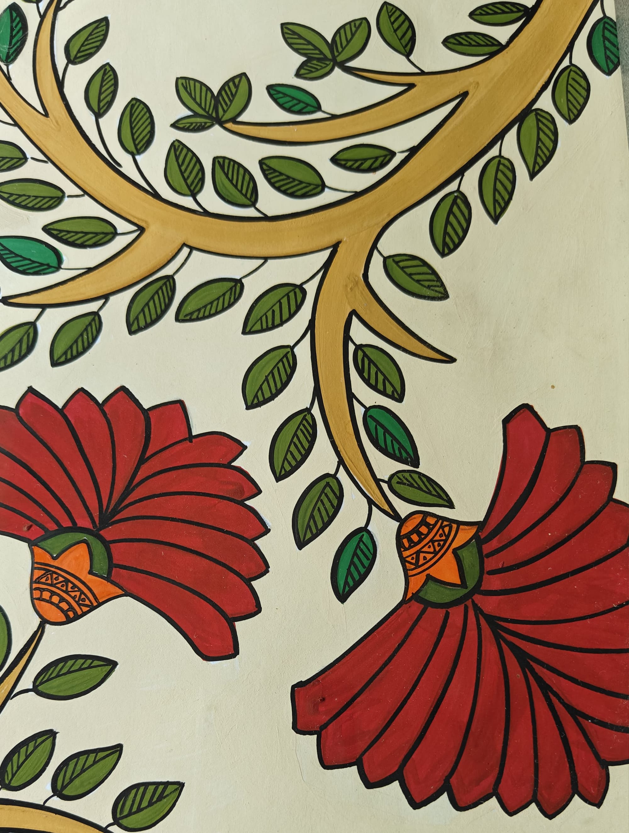 Red Flower Wooden Tray view 2