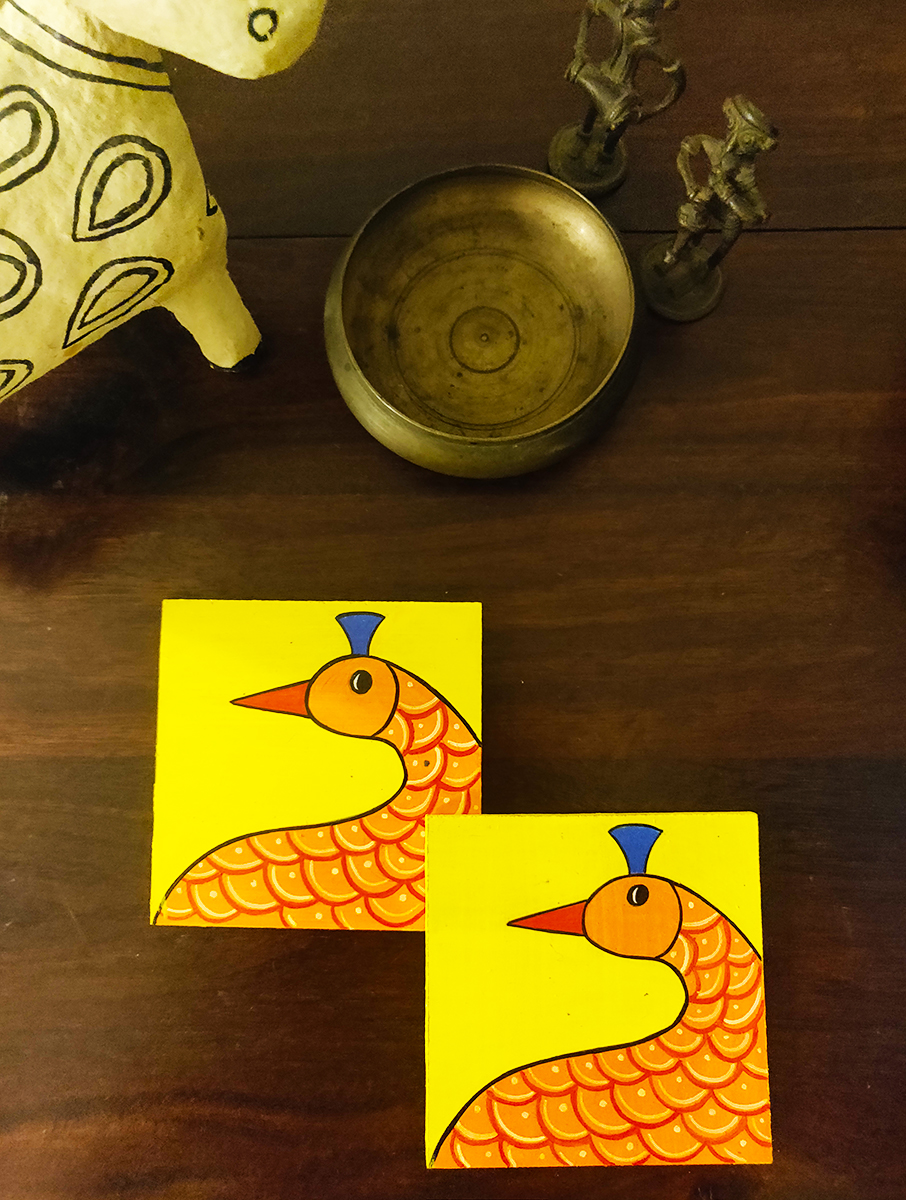Peacock Coasters- Set of 4