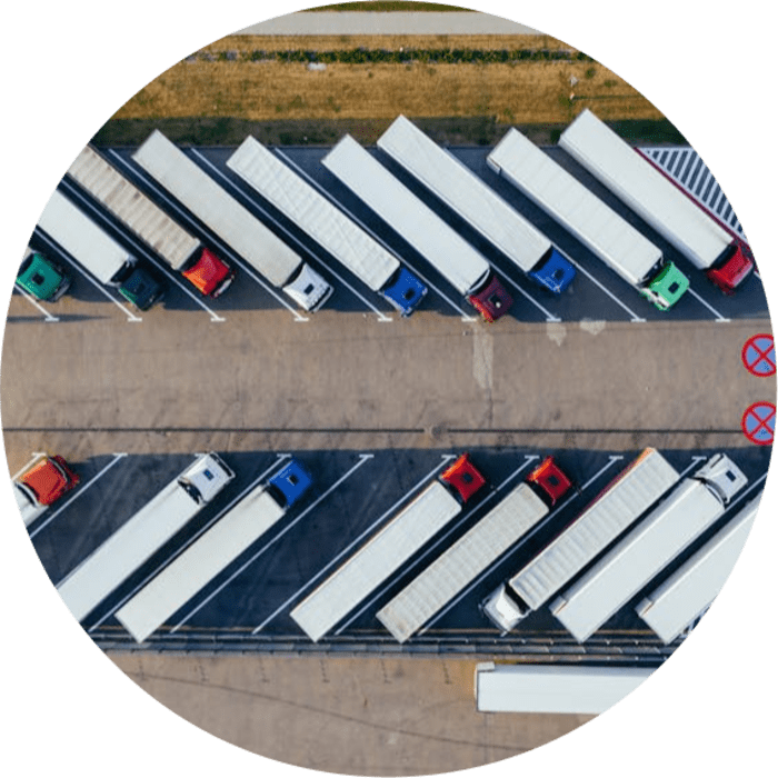 A moving truck with a lift attached to it