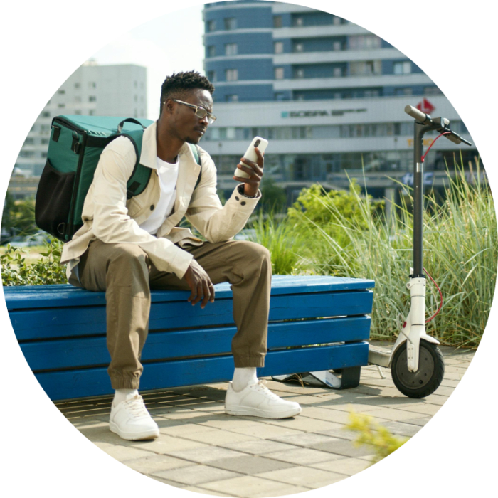 A moving truck with a lift attached to it