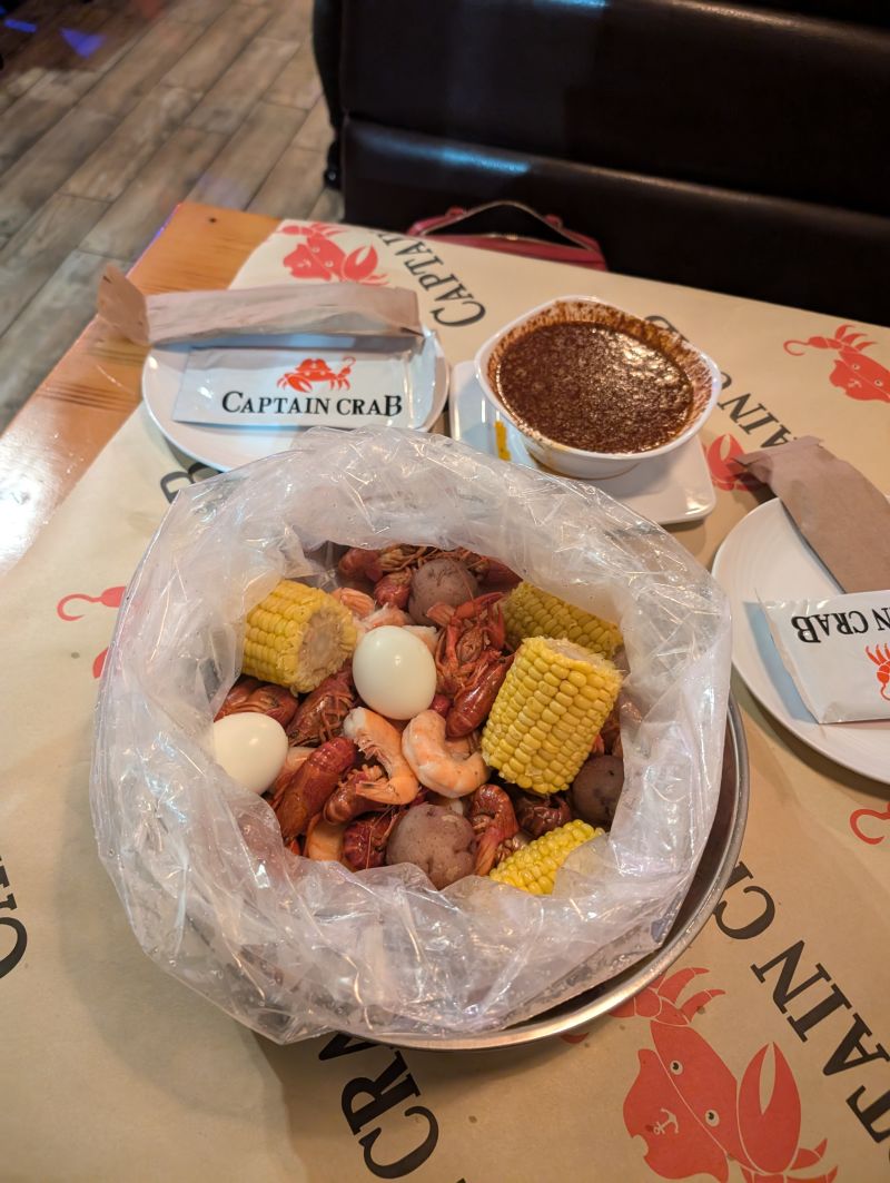 Cajun Dinner at Captain Crab, Brooklyn Center, MN. 