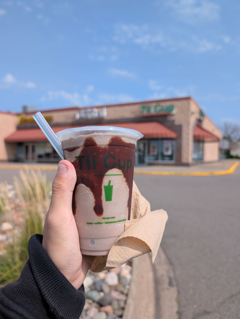 Tii Cup Chocolate milkshake where my Sister works at!