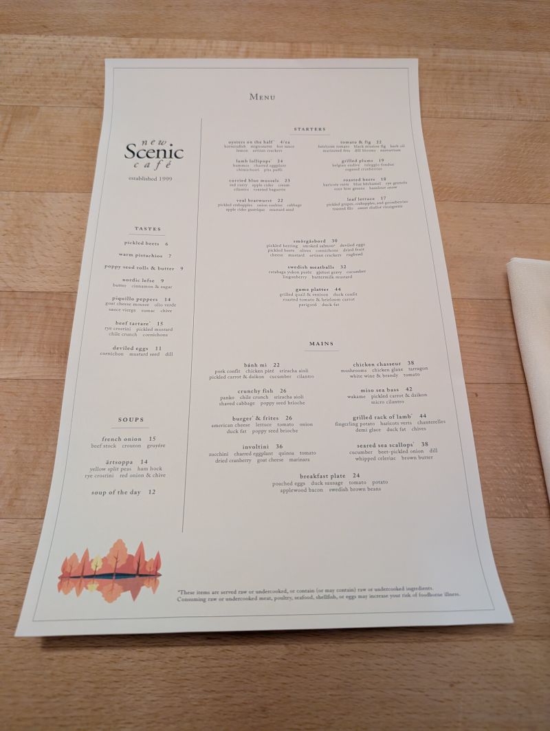 The Menu and it's limited selection of items. Legit, this is the entire page.