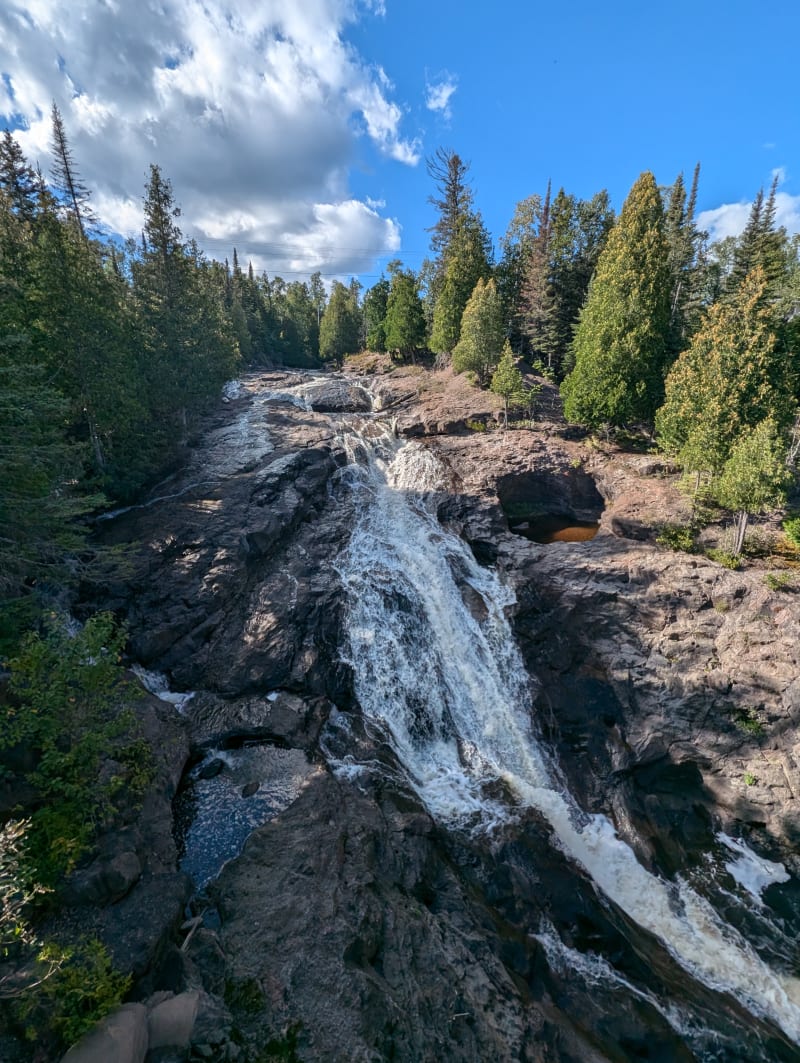 Unedited picture of a waterfall during my trip to Northern Minnesota!