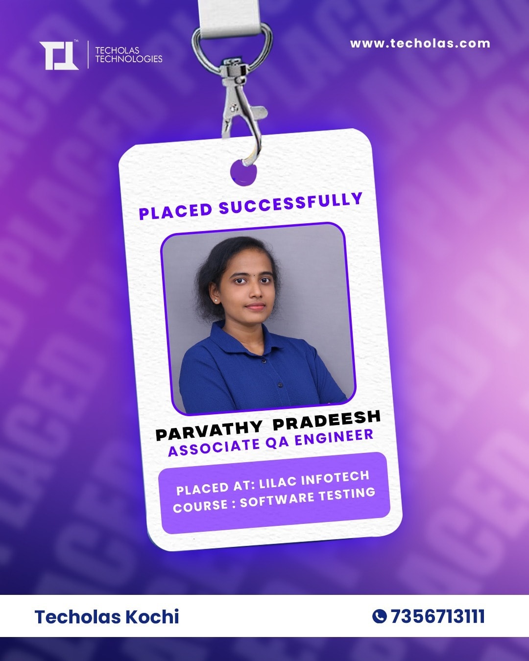 Quality Skills, Quality Career ; Parvathy Joins as Associate QA Engineer!