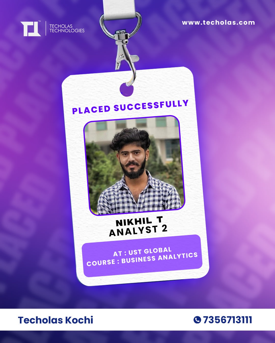 Business Analytics Skills into Success; Nikhil Joins UST Global!