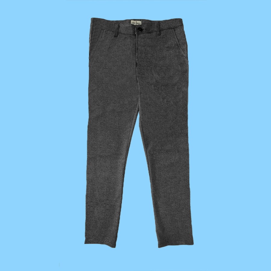 Celana Panjang Tartan Gray Monochrome Zwart Tartan Pants