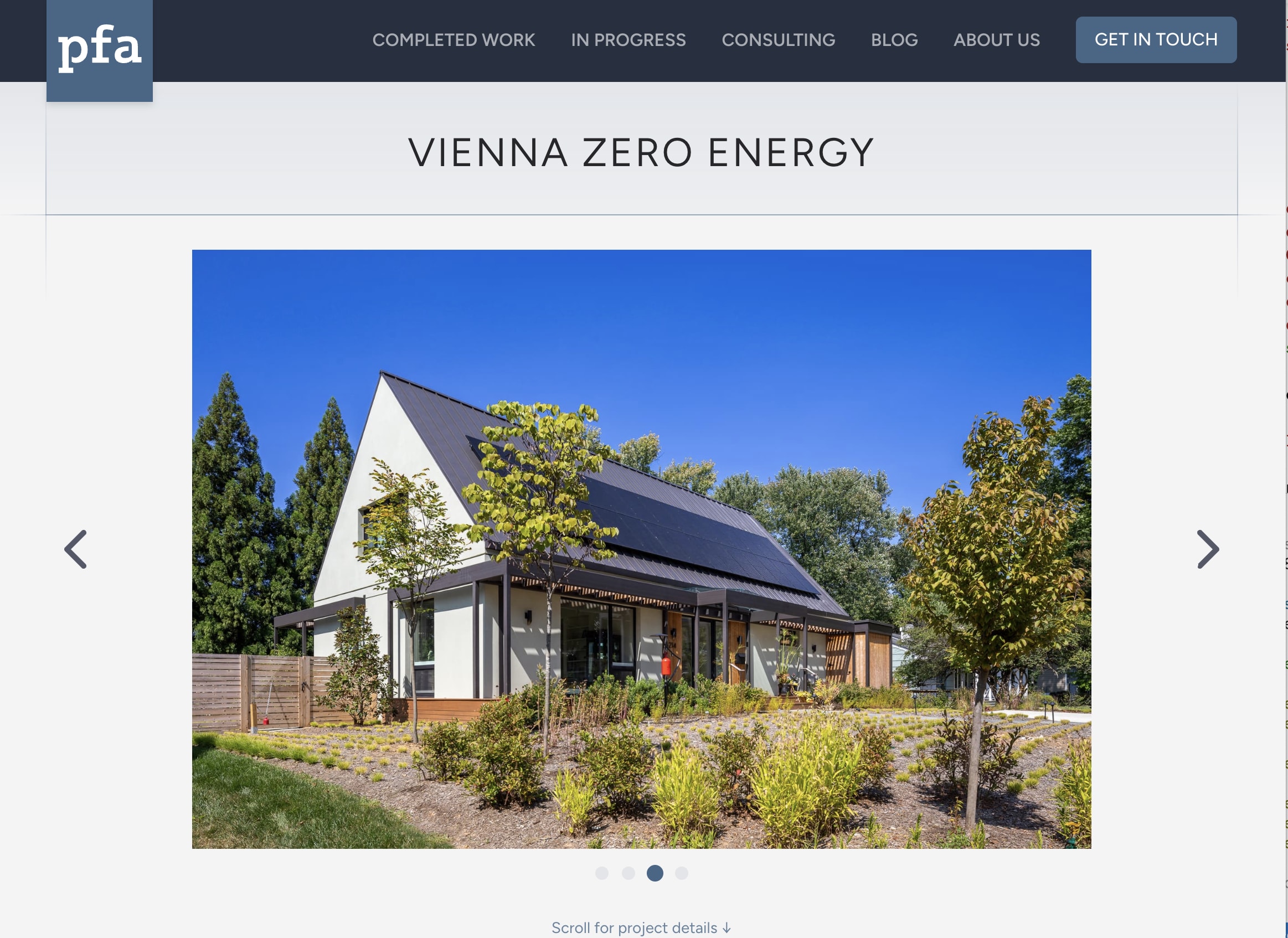 Screenshot from Making a green architecture firm's website more sustainable