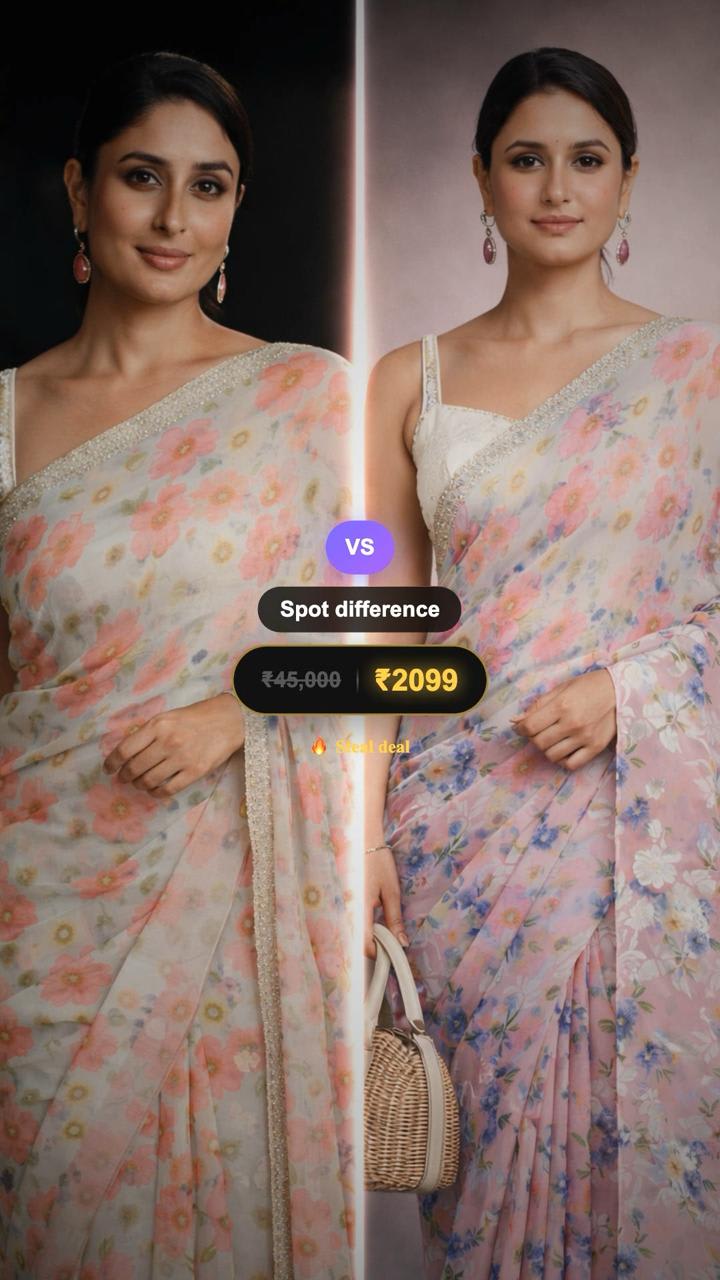 Kareena Kapoor floral saree look under ₹2099 budget