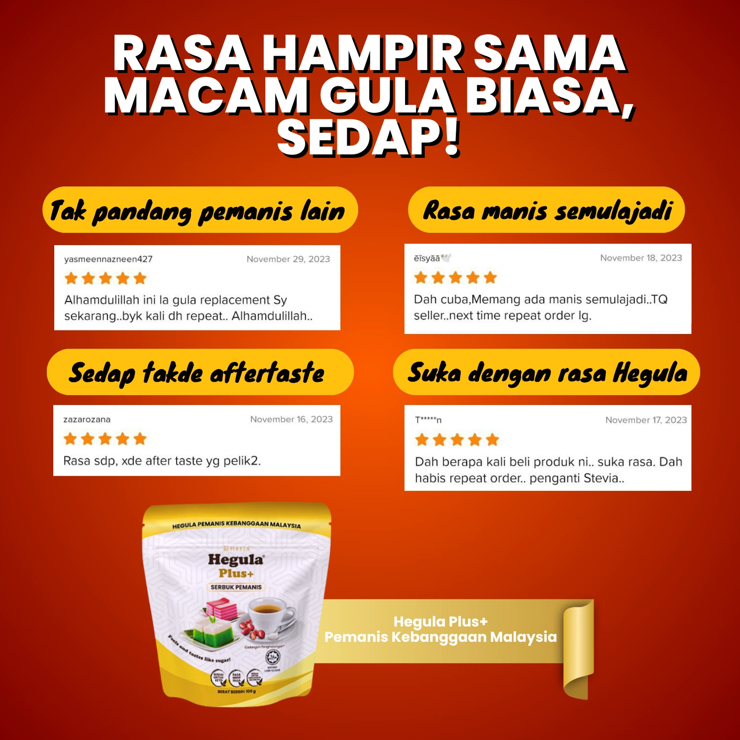 Feedback pengguna Hegula