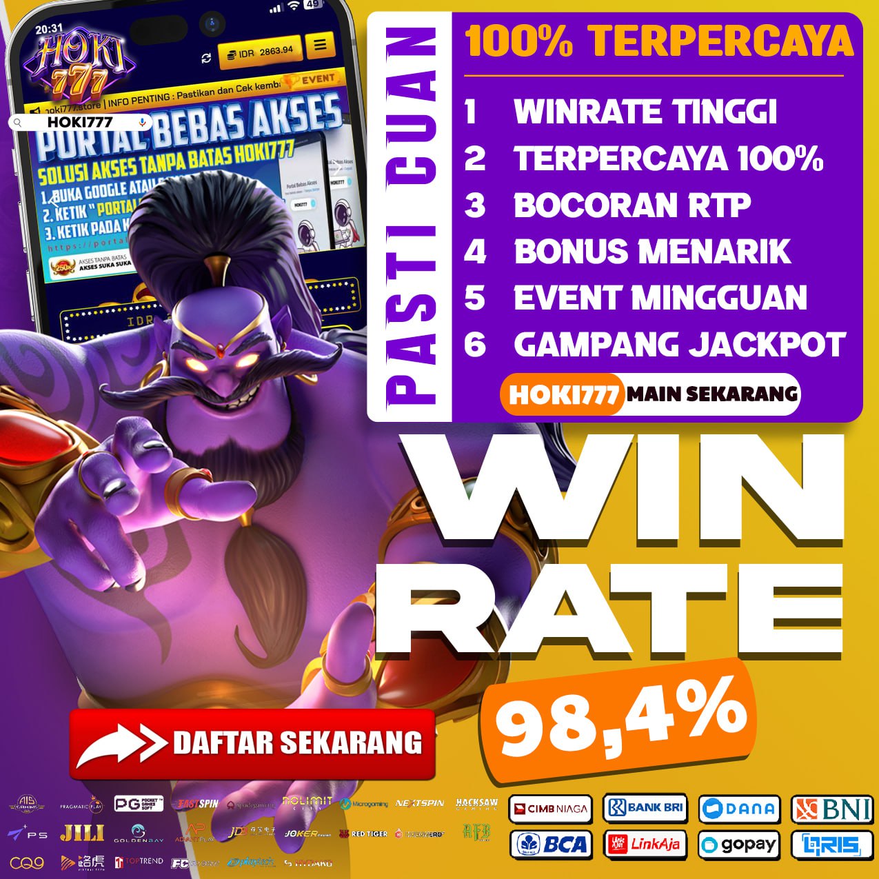 Hoki777 : Bonus New Member 100% Paling Hoki x 777