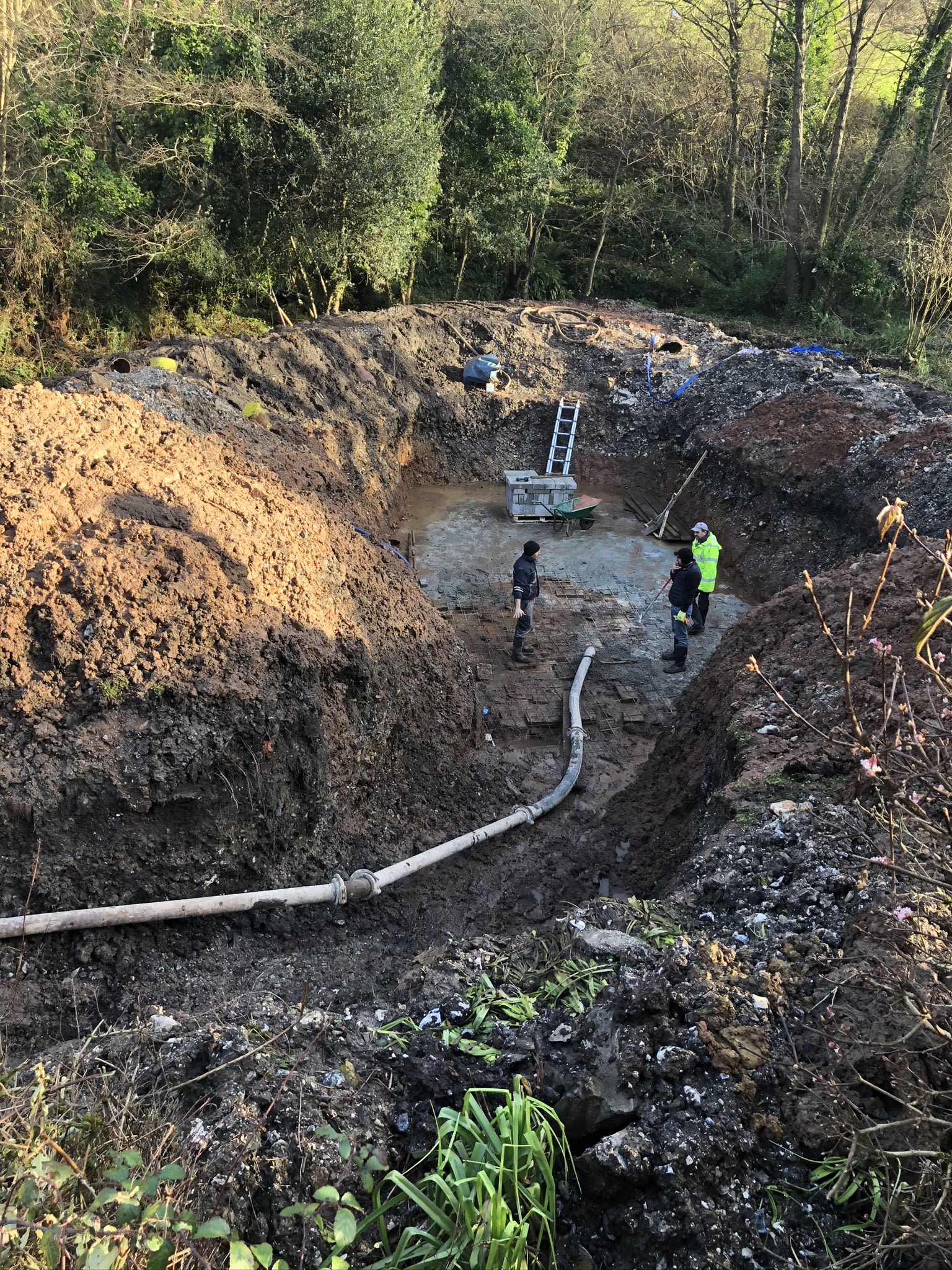 Breaking ground — building the organic swimming pond at Hole Mill, Branscombe, Devon — photo 2 of 2