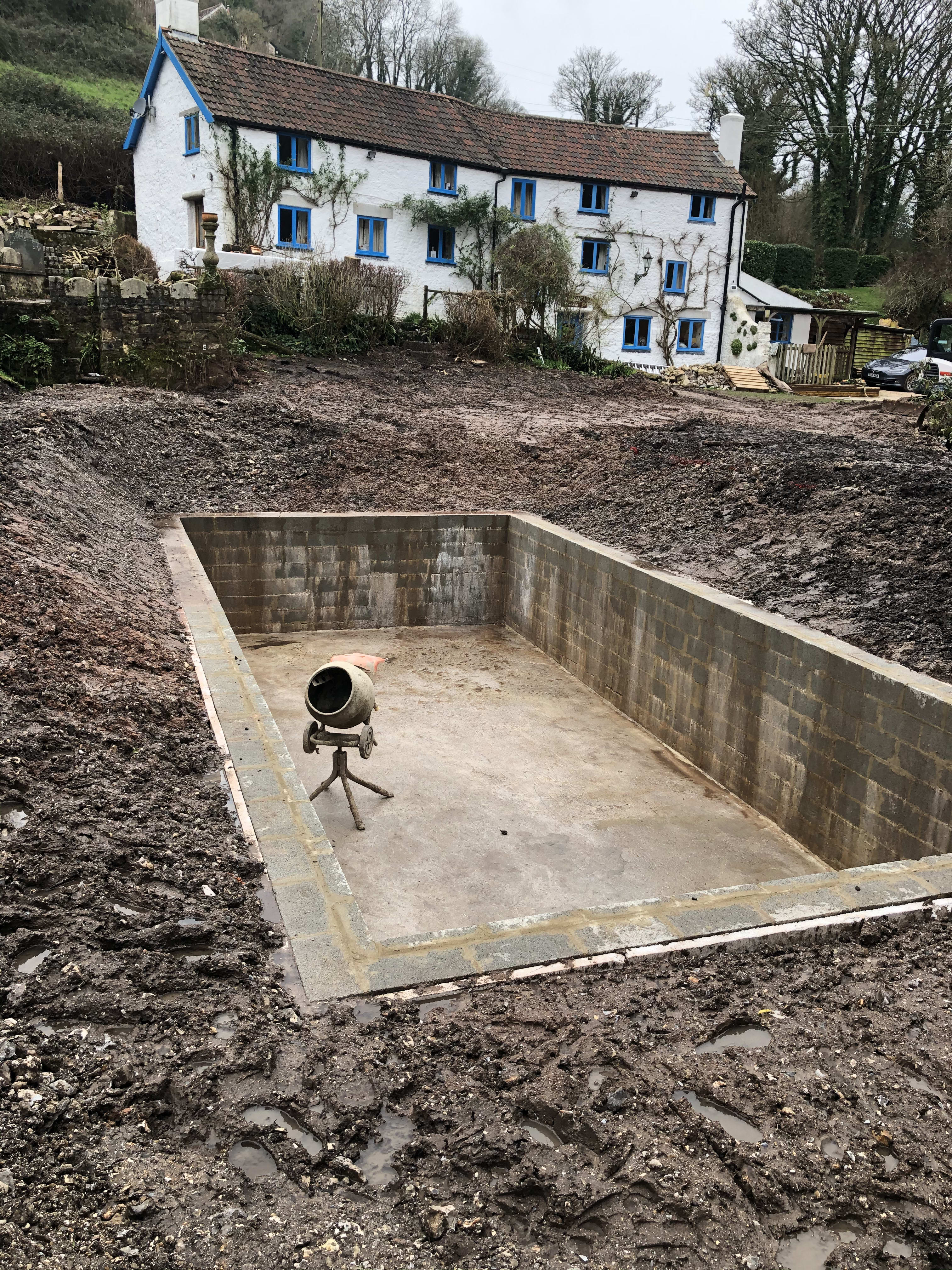 Shaping the zones — building the organic swimming pond at Hole Mill, Branscombe, Devon — photo 5 of 5