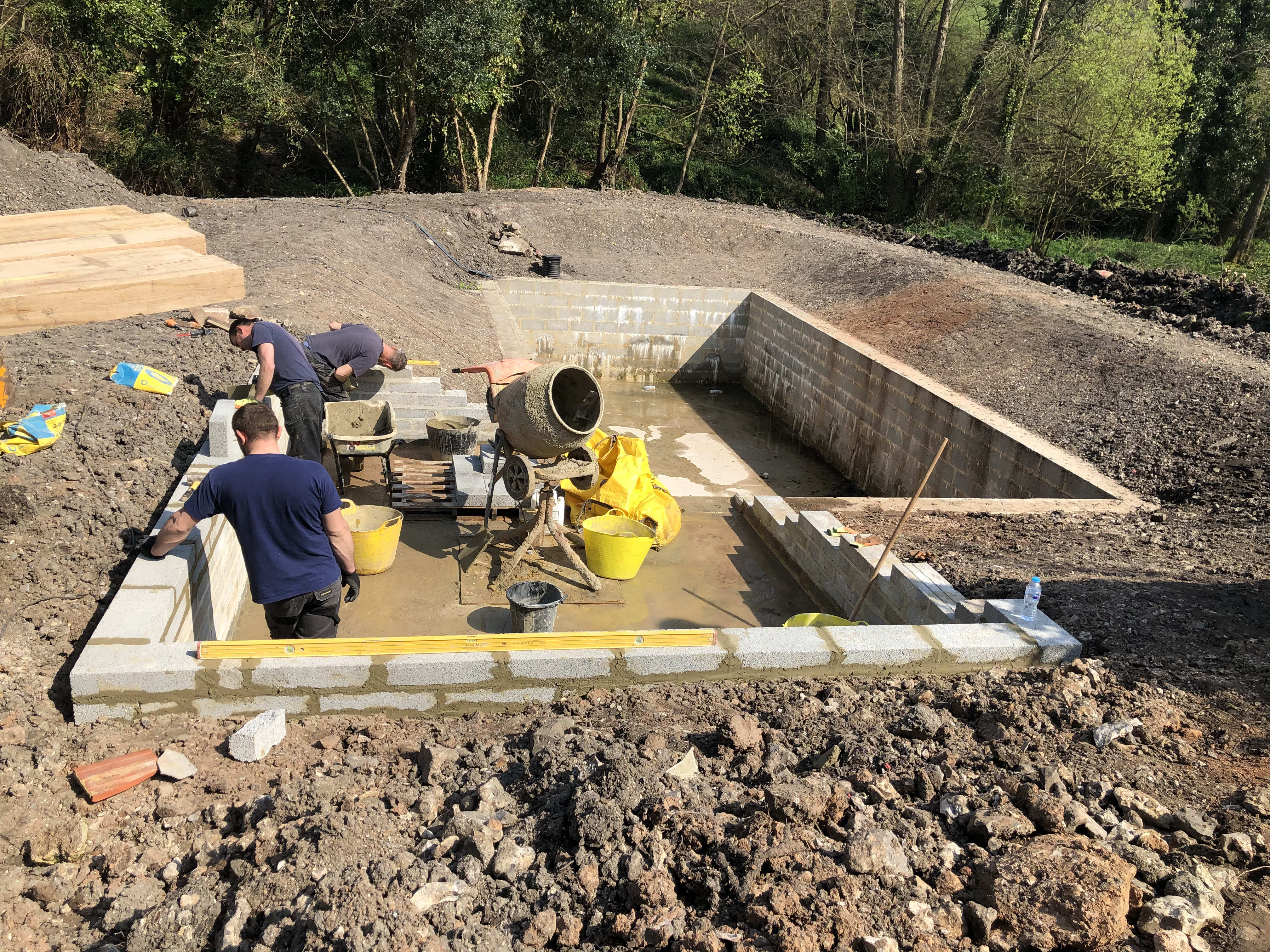 Shaping the zones — building the organic swimming pond at Hole Mill, Branscombe, Devon — photo 3 of 5