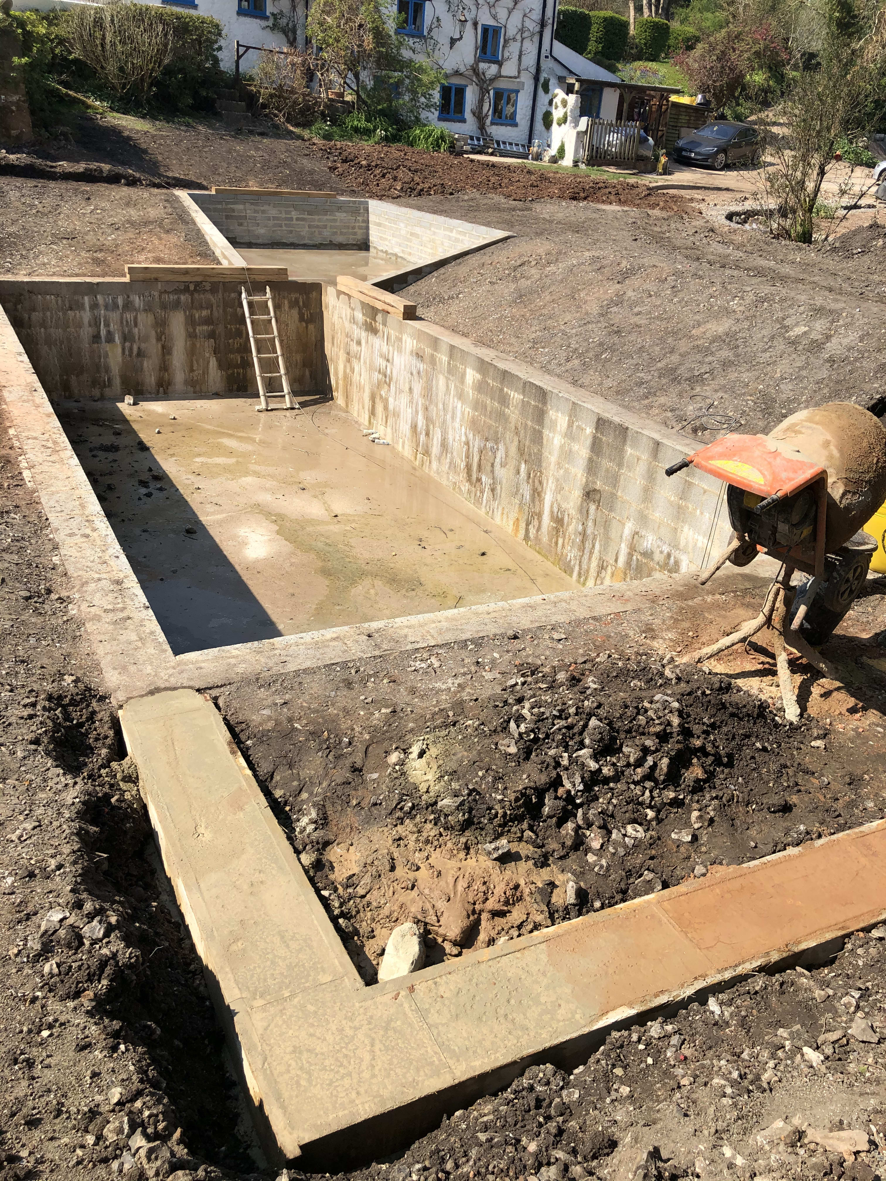 Shaping the zones — building the organic swimming pond at Hole Mill, Branscombe, Devon — photo 1 of 5