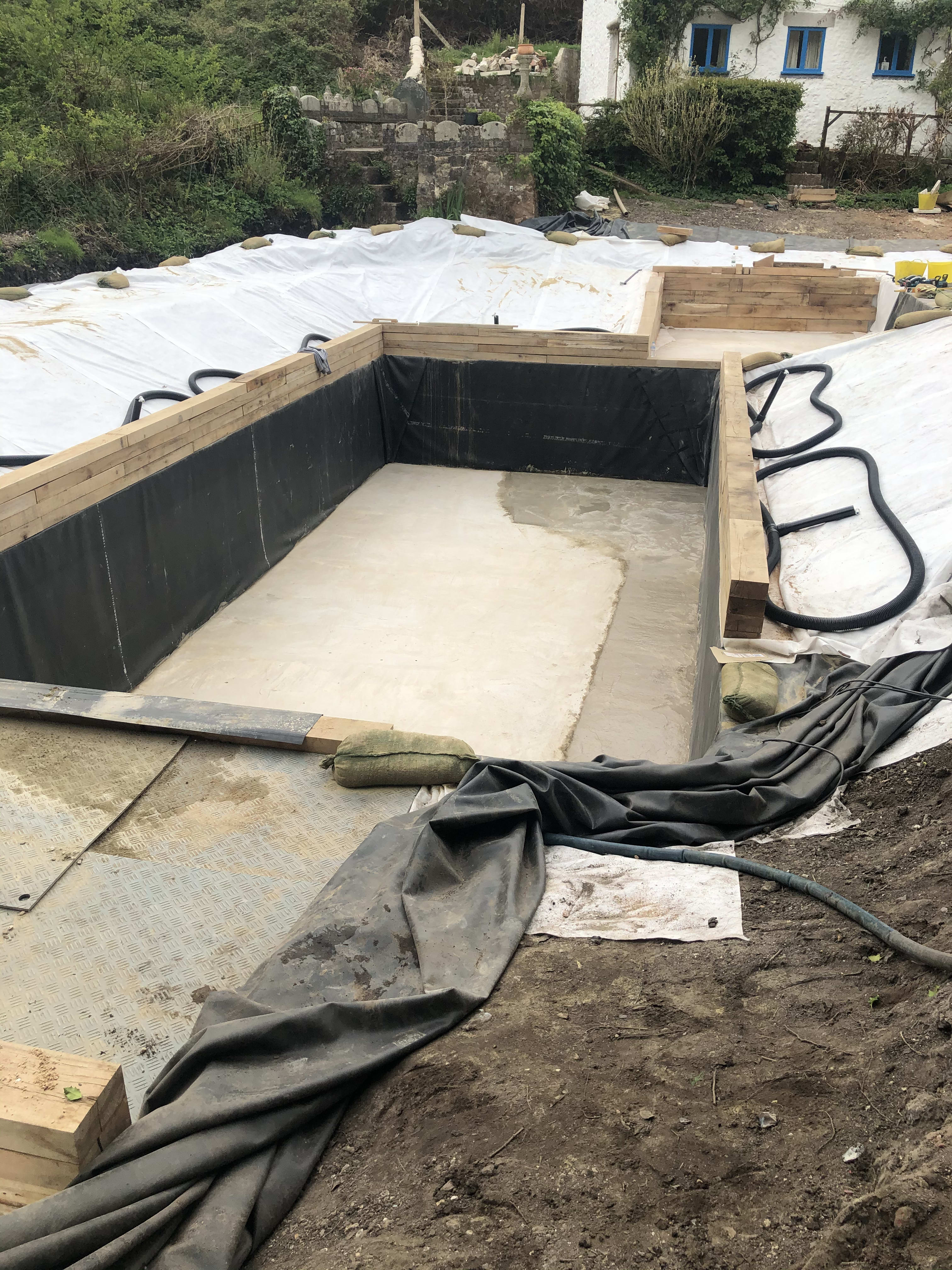 Filling and planting — building the organic swimming pond at Hole Mill, Branscombe, Devon — photo 1 of 6