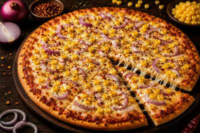 Spicy Onion Corn Pizza