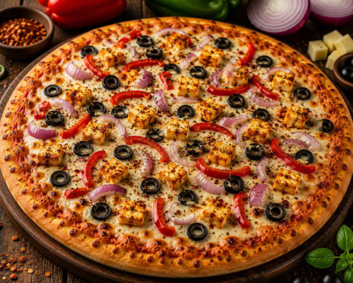 Loaded Paneer Olive Pizza