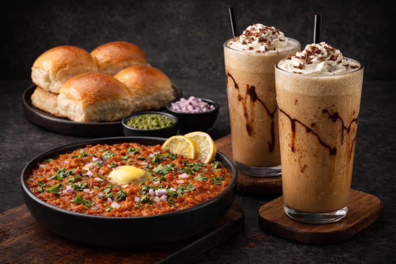 Pav Bhaji & Cold Coffee Combo
